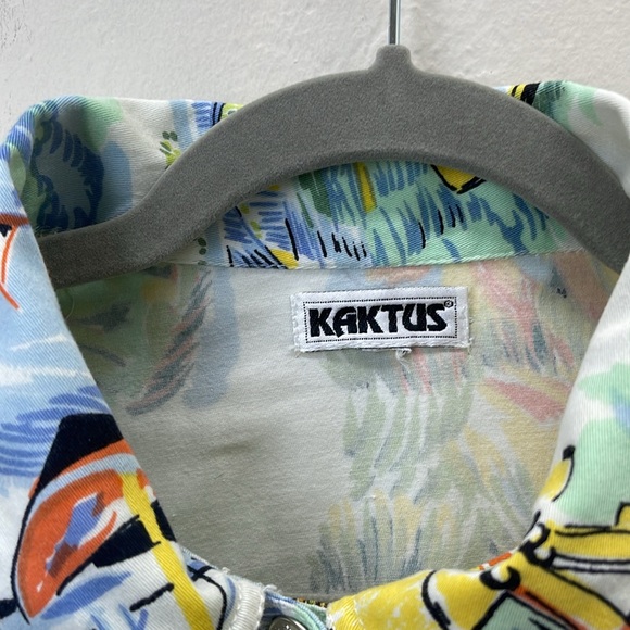 Caktus denim sail boat print jacket Sz S - Picture 2 of 11